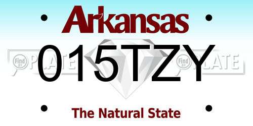015TZY Arkansas License Plate