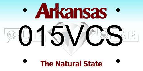 015VCS Arkansas License Plate