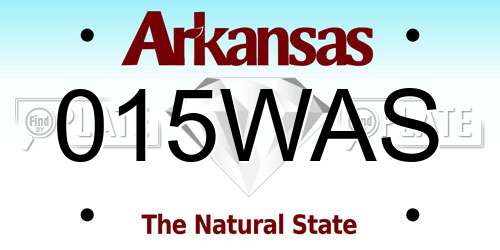 015WAS Arkansas License Plate