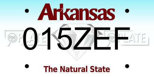 015ZEF Arkansas License Plate