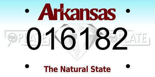 016182 Arkansas License Plate