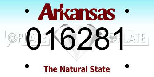 016281 Arkansas License Plate
