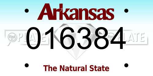 016384 Arkansas License Plate