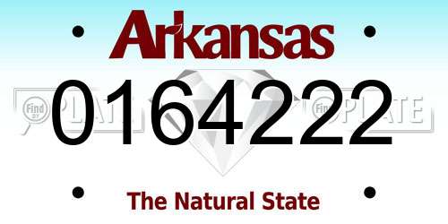 0164222 Arkansas License Plate