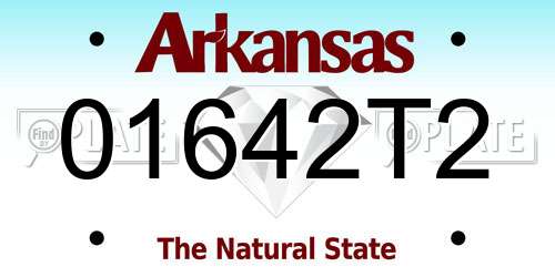 01642T2 Arkansas License Plate