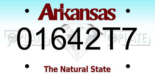 01642T7 Arkansas License Plate
