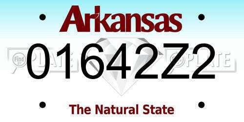 01642Z2 Arkansas License Plate