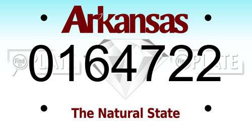 0164722 Arkansas License Plate