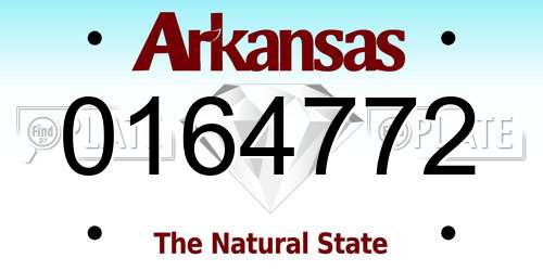 0164772 Arkansas License Plate