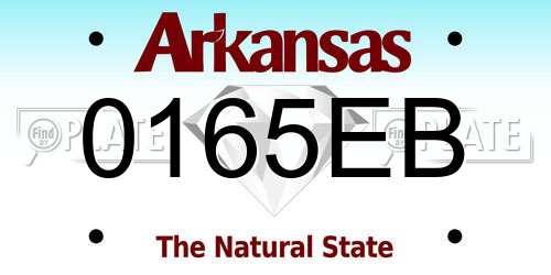 0165EB Arkansas License Plate