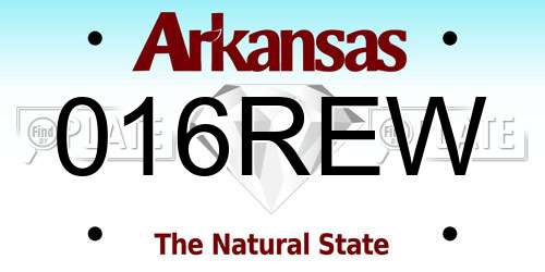 016REW Arkansas License Plate