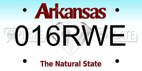 016RWE Arkansas License Plate