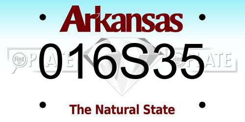 016S35 Arkansas License Plate