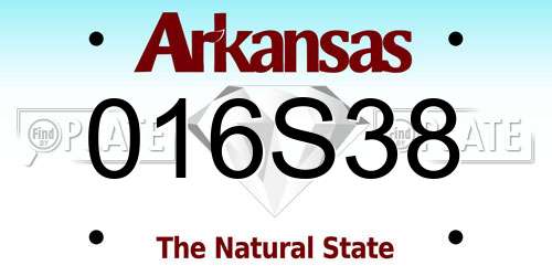 016S38 Arkansas License Plate