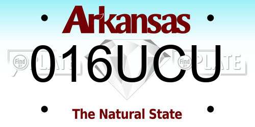 016UCU Arkansas License Plate