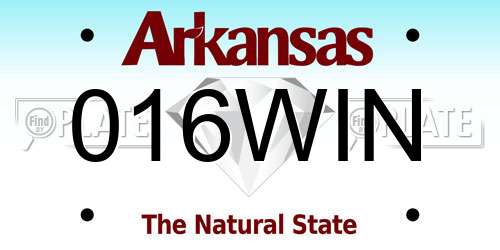 016WIN Arkansas License Plate