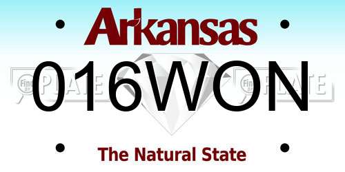 016WON Arkansas License Plate