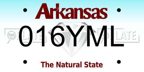 016YML Arkansas License Plate