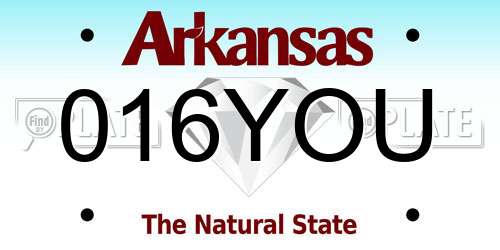 016YOU Arkansas License Plate