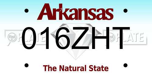016ZHT Arkansas License Plate