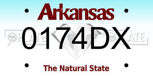 0174DX Arkansas License Plate