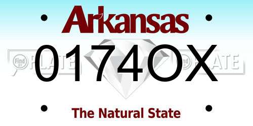 0174OX Arkansas License Plate