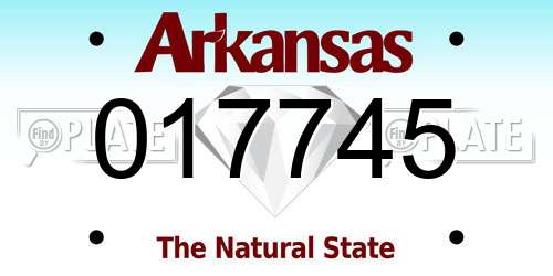 017745 Arkansas License Plate