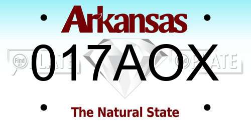 017AOX Arkansas License Plate