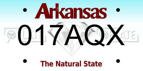 017AQX Arkansas License Plate
