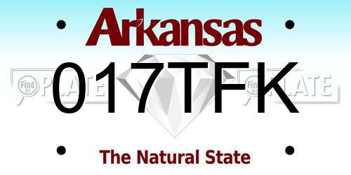 017TFK Arkansas License Plate