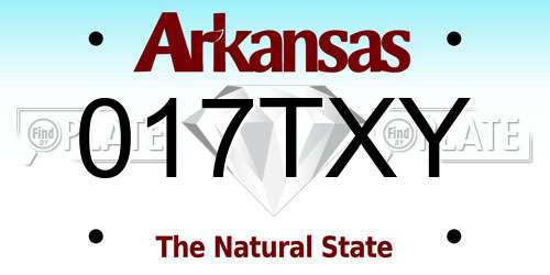 017TXY Arkansas License Plate