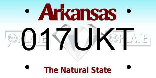 017UKT Arkansas License Plate