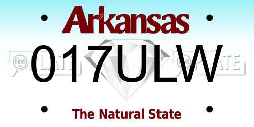 017ULW Arkansas License Plate