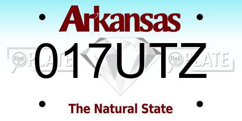 017UTZ Arkansas License Plate