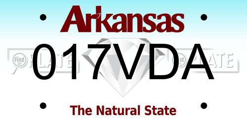 017VDA Arkansas License Plate