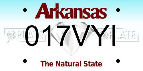 017VYI Arkansas License Plate