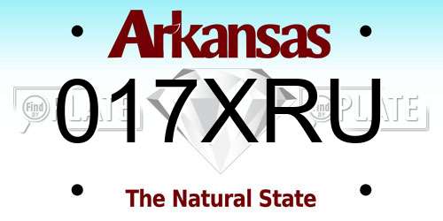 017XRU Arkansas License Plate