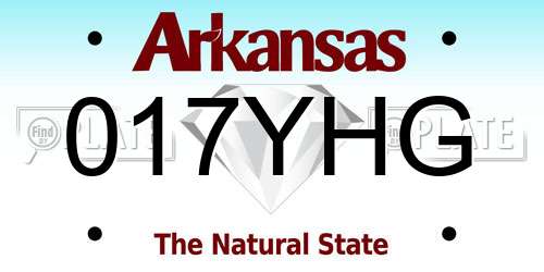 017YHG Arkansas License Plate