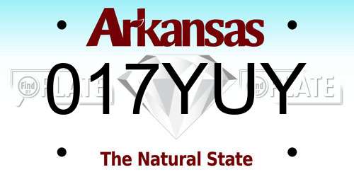 017YUY Arkansas License Plate