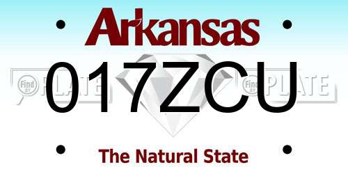 017ZCU Arkansas License Plate