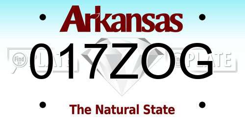 017ZOG Arkansas License Plate