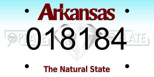 018184 Arkansas License Plate