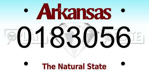 0183056 Arkansas License Plate