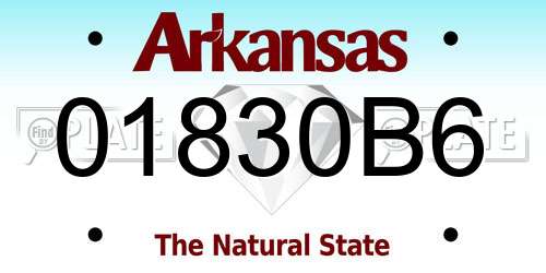 01830B6 Arkansas License Plate