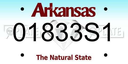 01833S1 Arkansas License Plate