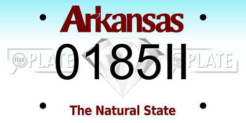 0185II Arkansas License Plate