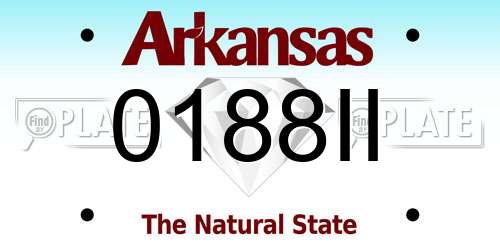 0188II Arkansas License Plate