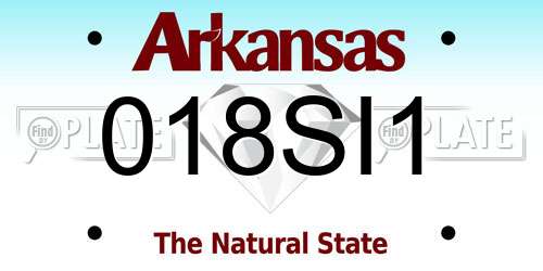 018SI1 Arkansas License Plate