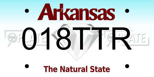 018TTR Arkansas License Plate