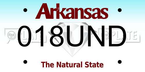 018UND Arkansas License Plate